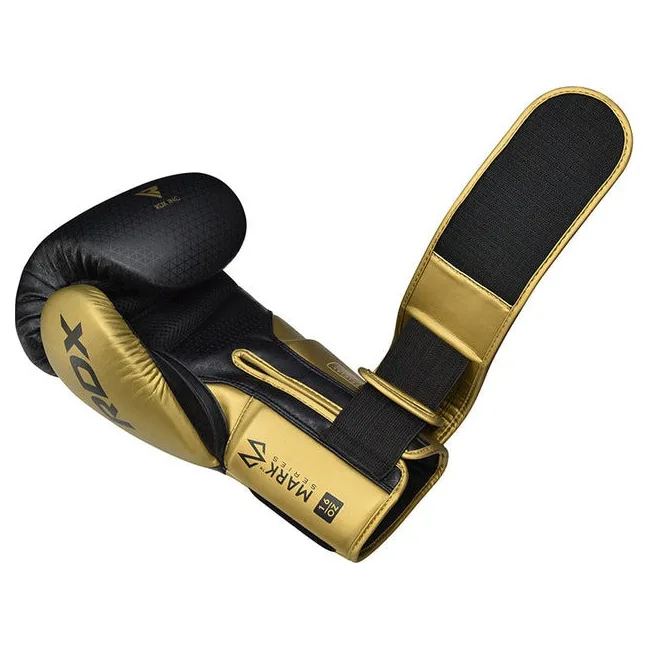 Боксерські рукавиці RDX MARK PRO SPARRING TRI LIRA 2 GOLDEN (капа в комплекті)