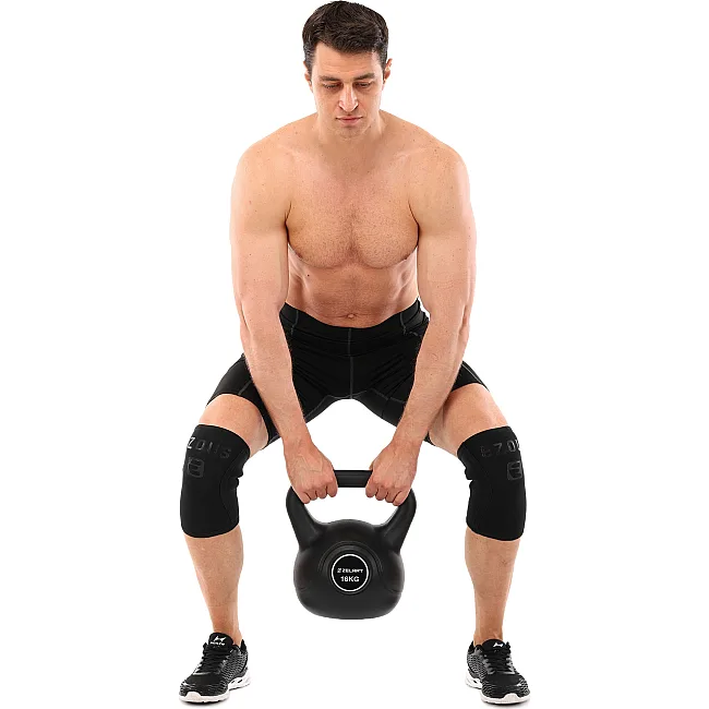 Наколенники для приседа и пауэрлфтинга 2штуки KNEE SLEEVE EZOUS A-06 (Черный)