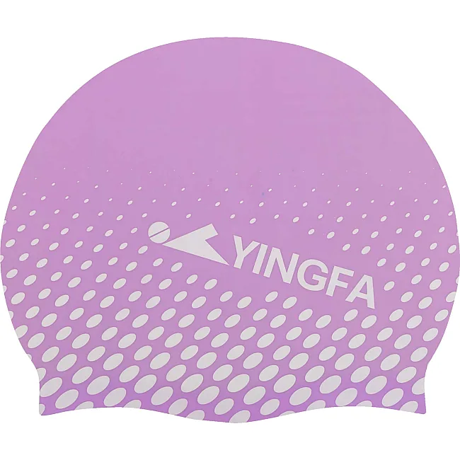 Шапочка для бассейна силиконовая для взрослых YINGFA C0091 (Фиолетовый-белый)