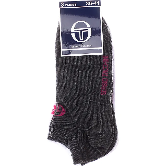Шкарпетки жіночі Sergio Tacchini 3-pack білий, сірий, рожевий