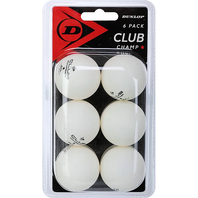 М'ячі для настільного тенісу
 DUNLOP DL679345 CLUB CHAMP 6шт (Білий)