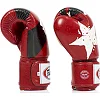 Боксерские перчатки Fairtex BGV1 Nation Print Red (бинты в комплекте)