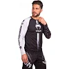 Костюм компрессионный мужской рашгард лонгслив и штаны VENUM LOG CO-8128-CO-8221 (Черный-белый)