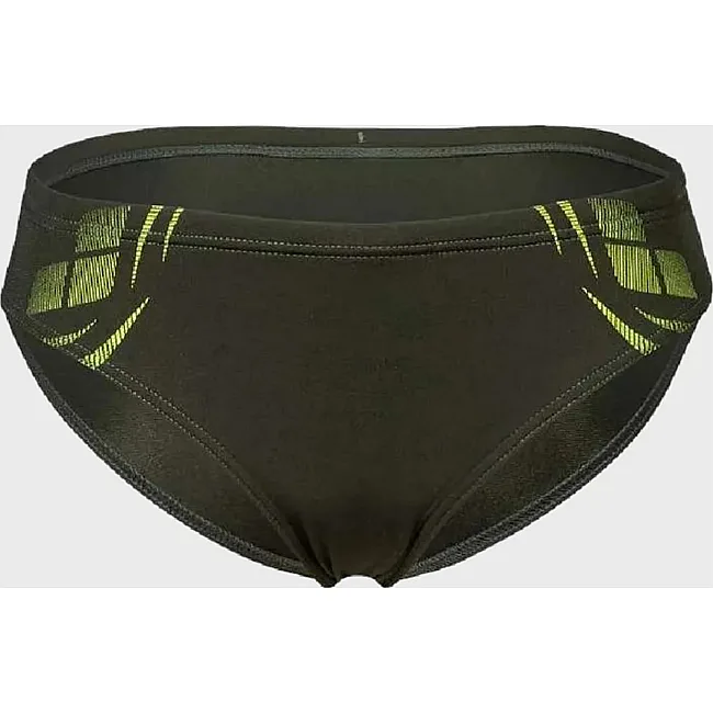 Плавки слепые для мальчиков Arena POSEIDONIA SWIM BRIEFS темно-зеленый, желтый