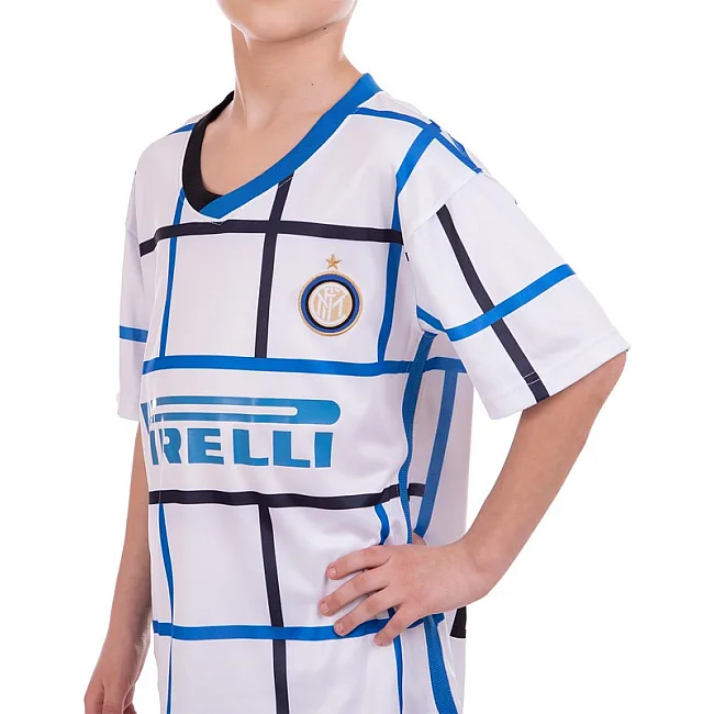 Футбольна форма дитяча із символікою клубу INTER MILAN гостьова 2021 SP-PLANETA CO-2460 8-14 років