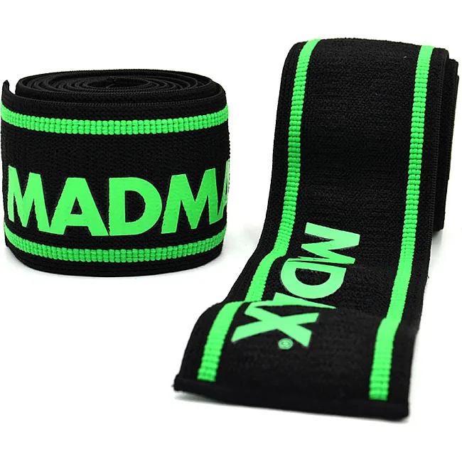 Коленные бинты MADMAX MFA-299 Non slide &amp; slip 2.0m Black/Green