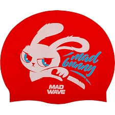 Шапочка для бассейна силиконовая для взрослых MADWAVE Bunny M057415 (Красный)