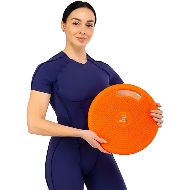 Массажная балансировочная подушка диск балансировочный BALANCE CUSHION ZELART FI-7678 диаметр-33см (Разные цвета)