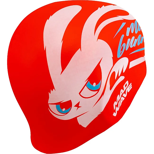 Шапочка для бассейна силиконовая для взрослых MADWAVE Bunny M057415 (Красный)