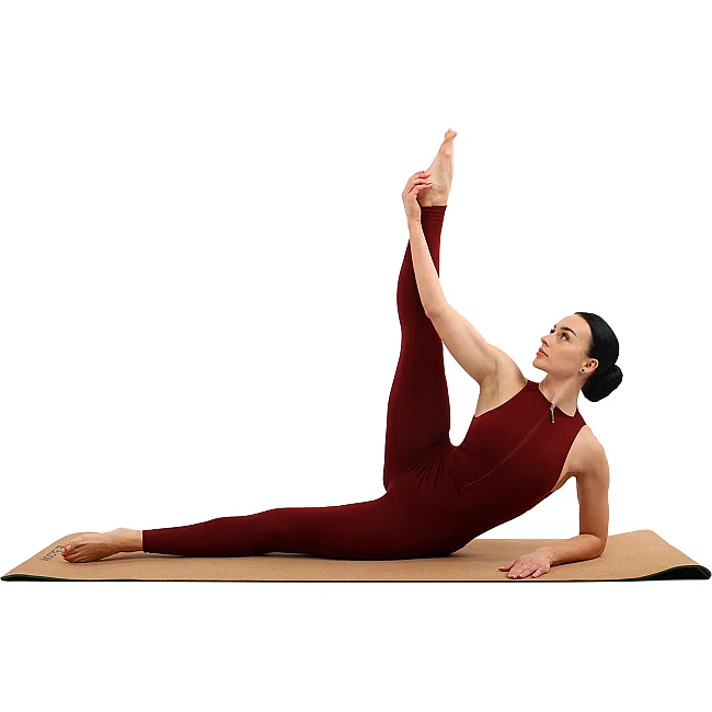 Коврик для йоги Пробковый каучуковый двухслойный Yoga mat BLOOM LB7121 183x61мx0.6cм
