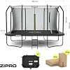 Батут Zipro Jump Pro Quadro с внутренней сеткой 8 х 12 футов 366 x 244 см черный