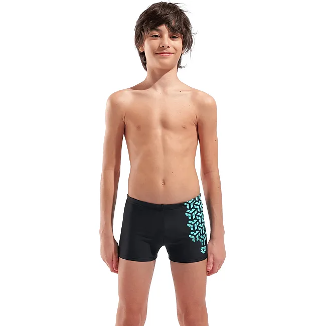 Плавки-шорты для мальчиков Arena KIKKO V SWIM SHORT GRAPHIC черный, бирюзовый