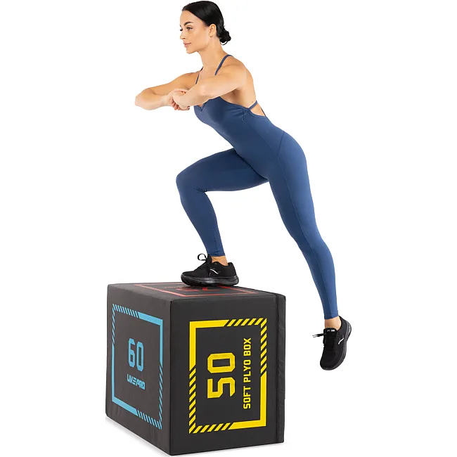 Бокс пліометричний тумба для кросфіту Пліобокс SOFT PLYO BOX LiveUp LP8155 1шт 50х60х75см