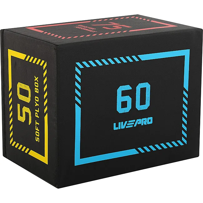Бокс пліометричний тумба для кросфіту Пліобокс SOFT PLYO BOX LiveUp LP8155 1шт 50х60х75см