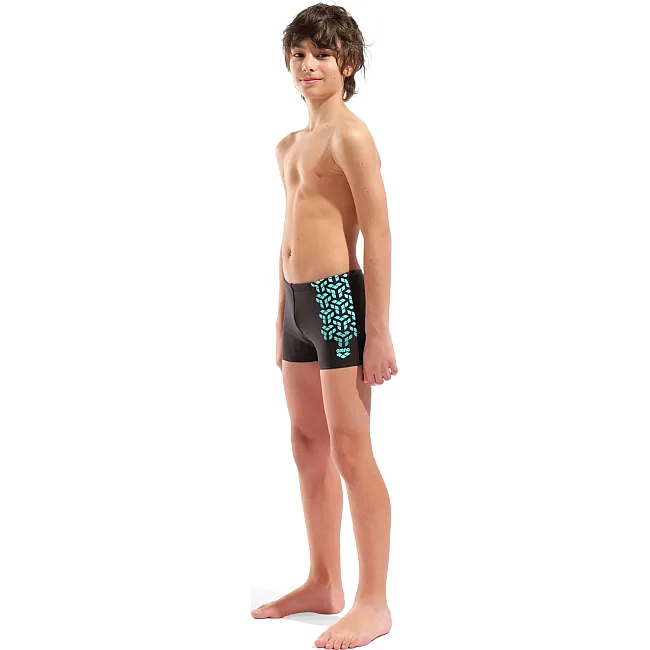 Плавки-шорты для мальчиков Arena KIKKO V SWIM SHORT GRAPHIC черный, бирюзовый