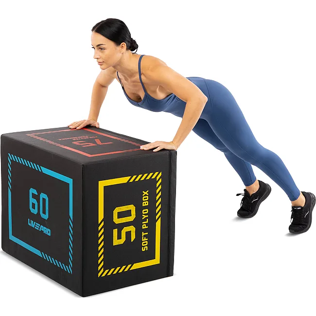 Бокс пліометричний тумба для кросфіту Пліобокс SOFT PLYO BOX LiveUp LP8155 1шт 50х60х75см