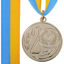Медаль спортивна зі стрічкою SP-SPORT WREATH C-1489-5 ø5см (Срібний)