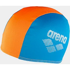 Детская шапка для плавания Arena POLYESTER II JR голубой, оранжевый OSFM