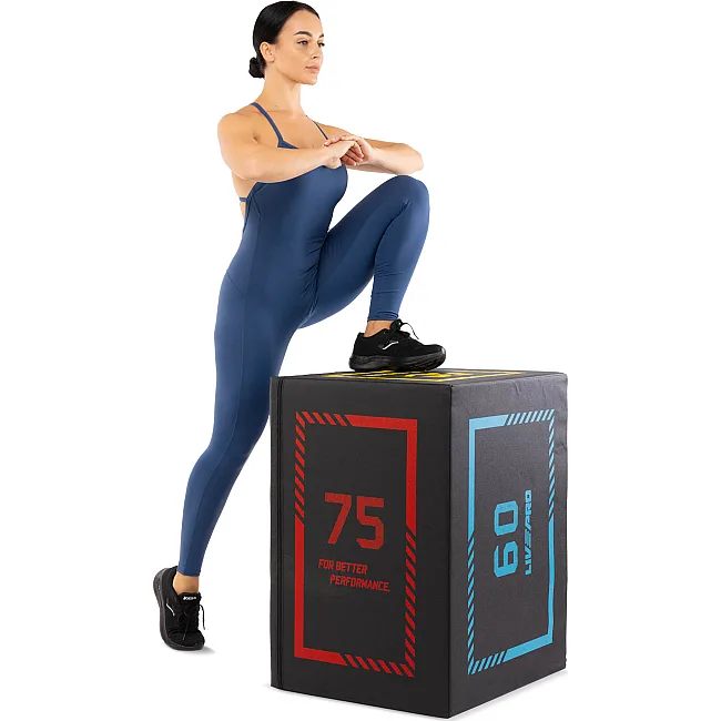 Бокс пліометричний тумба для кросфіту Пліобокс SOFT PLYO BOX LiveUp LP8155 1шт 50х60х75см