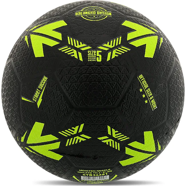 Резиновый мяч
 для уличного футбола Legend №5 STREET SOCCER STR34681 (Черный-салатовый)