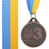 Медаль спортивная с лентой SP-SPORT
 UKRAINE с украинской символикой C-9292 ø5см (Золотой)