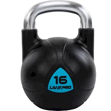 Цілісна гиря з поліуретановим покриттям LiveUp LP8040-16 вага 16кг