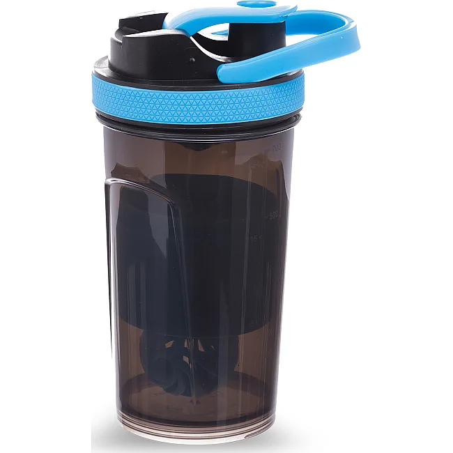Шейкер для спортивного питания с отсеком для протеина TOP SHAKER BOTTLE SP-SPORT
 FI-1869 500+100мл (Черный-синий)
