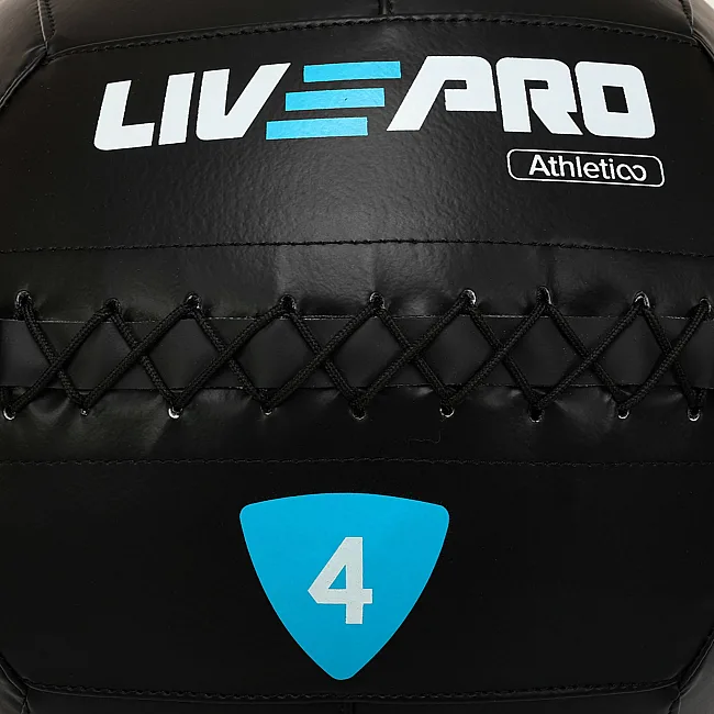 Мяч набивной медицинский для кроссфита WALL BALL LiveUp LP8103-4 4кг