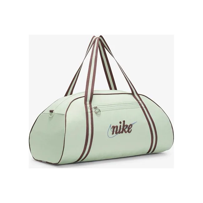 Сумка спортивна W NK GYM CLUB - RETRO 24L коричневий, салатовий Жін 33×51×23 см