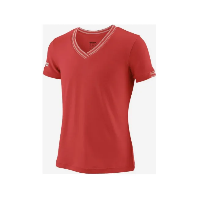 Детская футболка Wilson jr team V-neck red