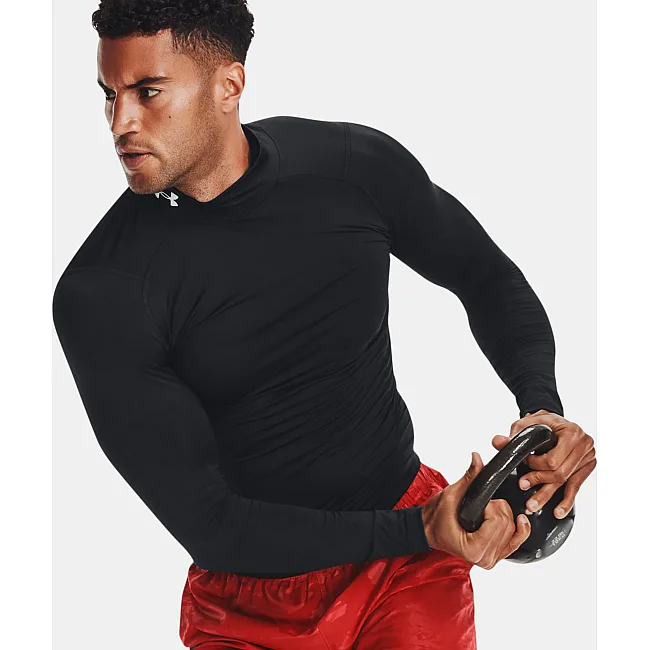 Футболка компрессионная UNDER ARMOUR HeatGear® Mock Black White