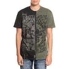 Футболка мужская AFFLICTION Fallen Outlaws Olive Green Lava Wash