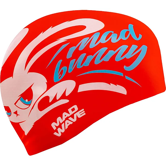 Шапочка для бассейна силиконовая для взрослых MADWAVE Bunny M057415 (Красный)