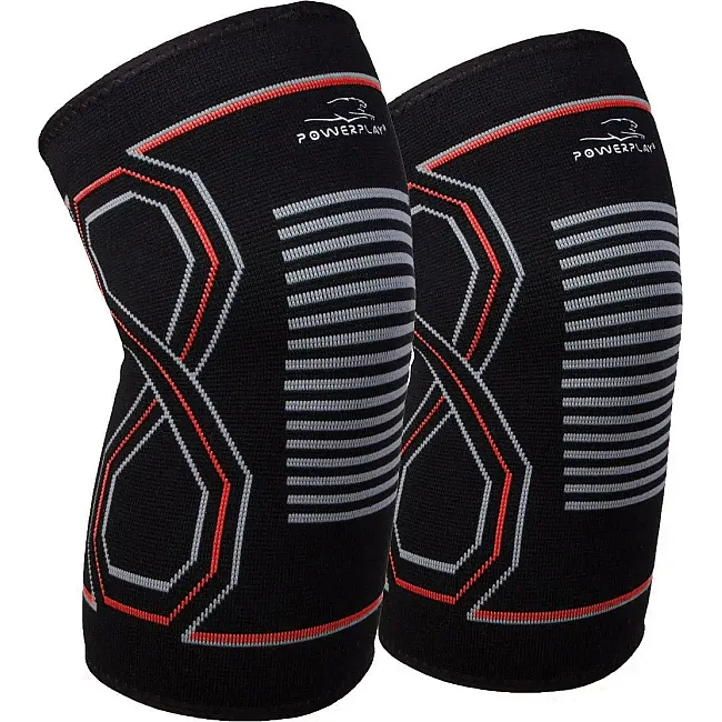 Наколенники спортивные PowerPlay PP-4099 Knee SupportЧерно/Красные (пара)