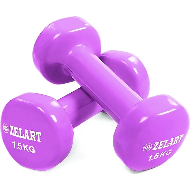Гантели для фитнеса виниловые ZELART Beauty TA-5225-1_5 (Розовый)