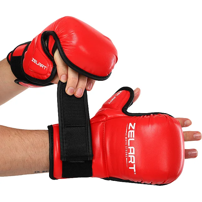 Перчатки Крабы спаринговые для MMA ZELART BO-4612 (Красный)