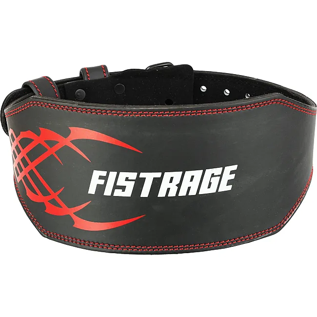 Пояс для тяжелой атлетики кожа
 FISTRAGE VL-4343 спинка-15см (Черный-красный)