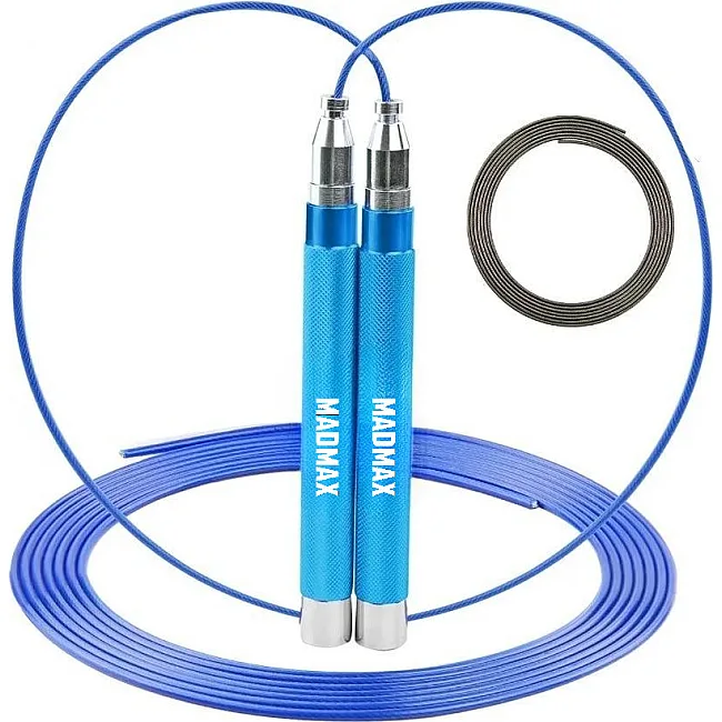 Скакалка скоростная на алюминиевая подшипниках MadMax MFA-286 Speed jump rope Blue