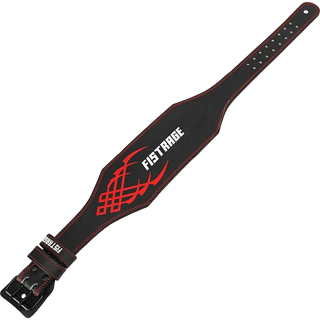 Пояс для тяжелой атлетики кожа
 FISTRAGE VL-4343 спинка-15см (Черный-красный)