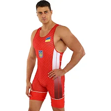 Трико для боротьби чоловіче UKRAINE SP-SPORT JY-0724 зріст 160-200 см (Червоний)