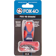 Свисток спортивный судейский пластиковый со шнурком SHARX SAFETY FOX40-SHARX-SAF (Оранжевый-синий)