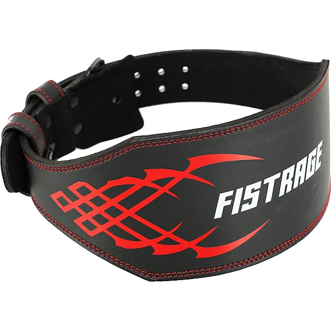 Пояс для тяжелой атлетики кожа
 FISTRAGE VL-4343 спинка-15см (Черный-красный)