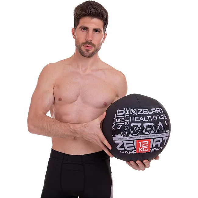 М'яч набивний медичний для кросфіту WALL BALL ZELART
 FI-2637-12 12кг