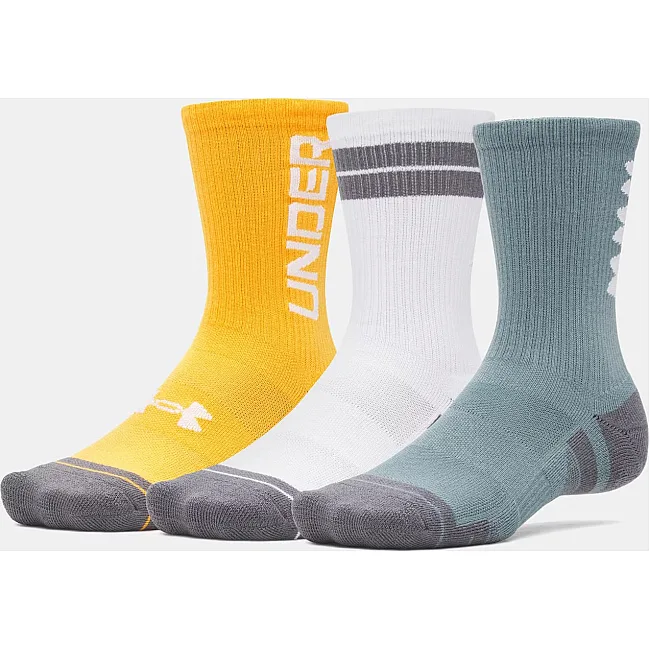 Носки UNDER ARMOUR Perf Tech 3pk Crew бирюзовый, белый, оранжевый