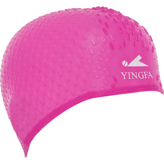 Шапочка для бассейна силиконовая на длинные волосы YINGFA C0061 (Малиновый)