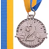 Медаль спортивная с лентой SP-SPORT ZIP C-6404 ø4,5см (Серебряный)