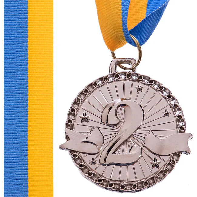 Медаль спортивная с лентой SP-SPORT ZIP C-6404 ø4,5см (Серебряный)