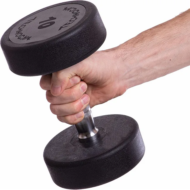 Гантель профессиональная
 с полиуретановым покрытием TECHNOGYM LN-1254-10 1шт 10кг
