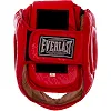 Распродажа! Шлем защитный для единоборств с пластиковой маской кожаный EVERLAST MA-1427 (Синий)