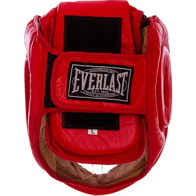 Распродажа! Шлем защитный для единоборств с пластиковой маской кожаный EVERLAST MA-1427 (Синий)